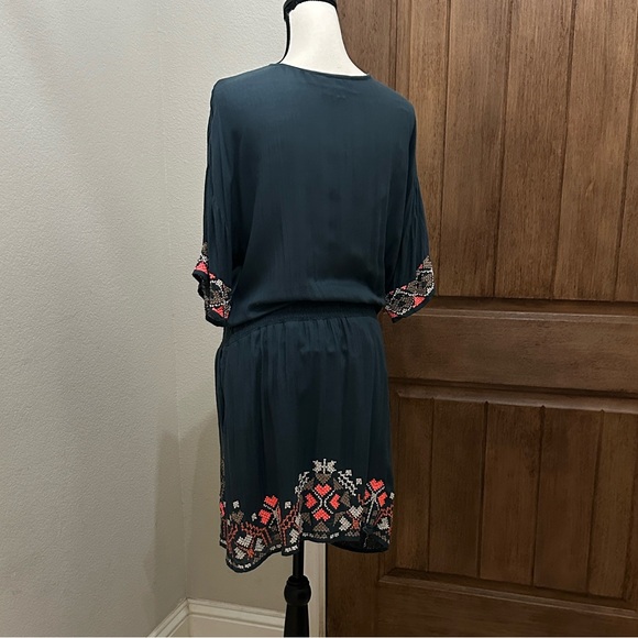 Anthropologie Yoana Baraschi Boho -  Embroidered Cross Stitch Dress EUC - Picture 8 of 12